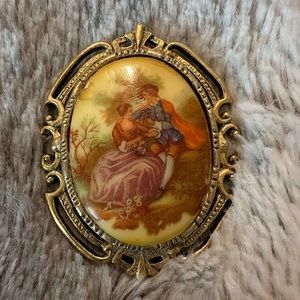 Vintage Fragonard Courting Brooch